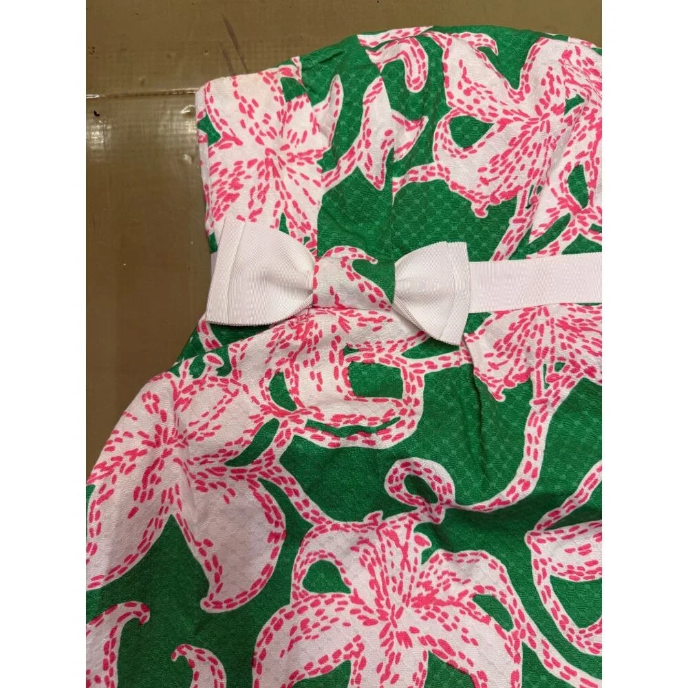 NWOT Lilly Pulitzer Amberly Twinkle Floral Pink Pattern Strapless Dress Sz 0 - Picture 2 of 5